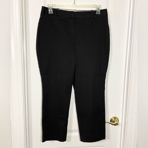 Talbots Curvy High Waist Black Stretch Cotton Cropped Pants Size 10